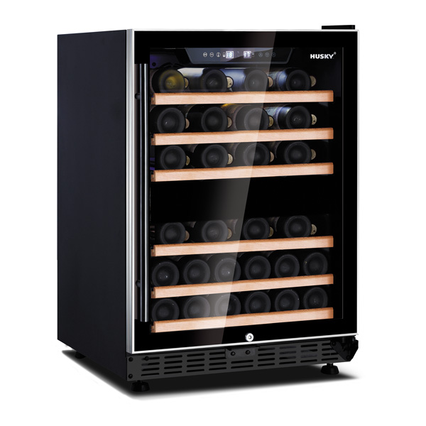 44 bottle dual zone wine cooler in stainless steel